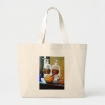 Mortar and Pestle With Bottles Tote Bags