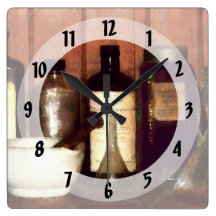 Mortar and Pestle With Flasks Square Wallclock