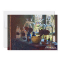 Mortar, Pestle and Bottles by Window Personalized Announcement