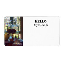 Mortar, Pestle and Bottles by Window Personalized Shipping Label