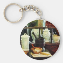 Mortar, Pestles and White Jars Key Chain