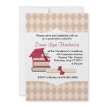 Mortarboard and Books Graduation Party Invitation