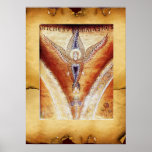 MOSAIC ANGEL , Brown Parchment Print
