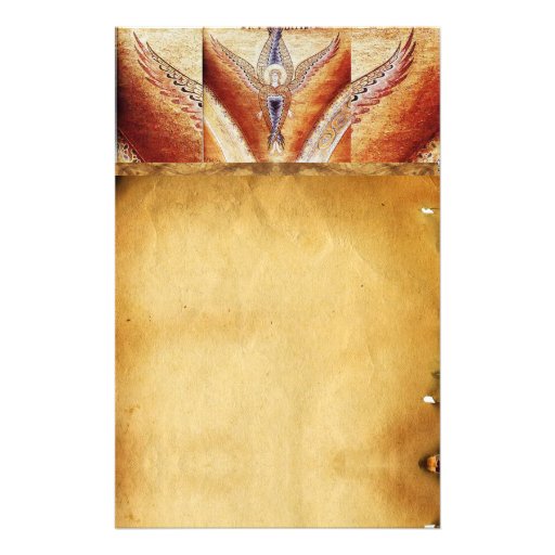 MOSAIC ANGEL  Brown Parchment Stationery Design