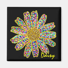Mosaic Daisy Magnet
