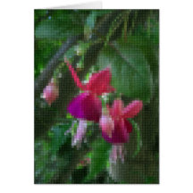 Mosaic Fuchsia 2 Greeting Cards