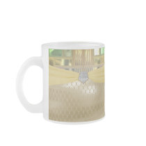 Mosaic Green and Gold Squares & Triangles Coffee Mugs