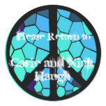 Mosaic Peace Symbol Bookplate Sticker