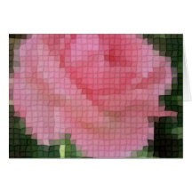 Mosaic Pink Rose 2 Greeting Card