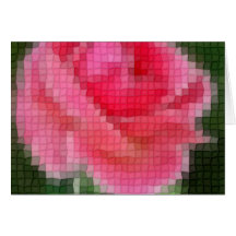 Mosaic Pink Rose 2 Intense Card