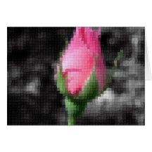 Mosaic Pink Rose 4 Card