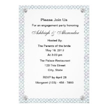 Mosaic Rose engagement party Personalized Announcements
