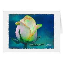 Mosaic Rosebud Greeting Card
