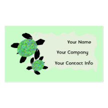 Mosaic Sea Turtle Business Card Template
