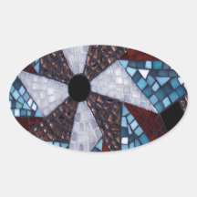 Mosaic Star Design Abstract Art Red Blue Stickers