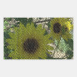 Mosaic Sunflowers Rectangular Stickers