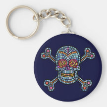 Mosaic Tile Pirate Key Chains