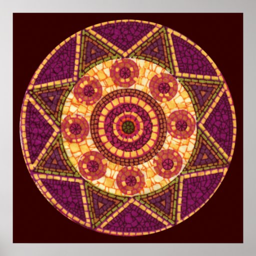 Mosaïque abstraite d'étoile poster