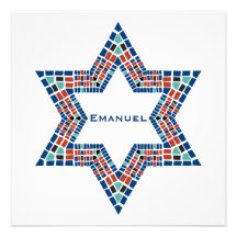 Mosaïque de David d'étoile d'Emanuel d'invitation 