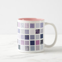 Mosaïque pourpre et blanche tasse