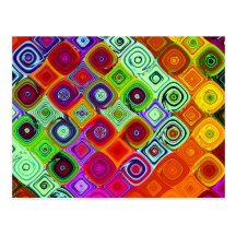 Mosaïque rouge d'abrégé sur vert cartes postales