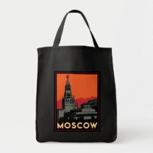 moscow russia kremlin art deco retro travel canvas bags