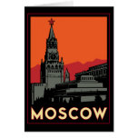 moscow russia kremlin art deco retro travel cards