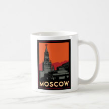 moscow russia kremlin art deco retro travel coffee mugs