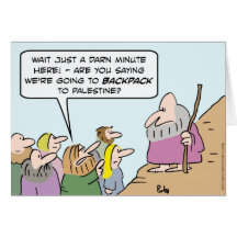 moses backpack palestine bible greeting card