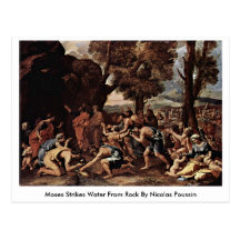 Moses Strikes Water From Rock By Nicolas Poussin Postcard