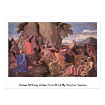 Moses Striking Water From Rock By Nicolas Poussin Post Card