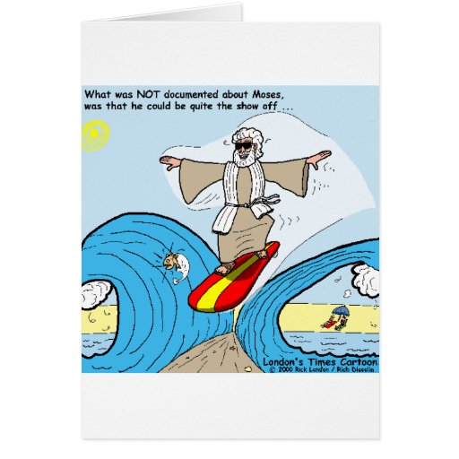 Moses Surfs Funny Cartoon Tees Gifts Collectibles Greeting Cards