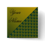Moss Green & Gold, hibiscus wave, template Button