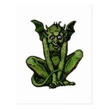 Mossy Little Green Goblin Man Postcard