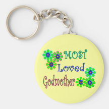 "Most Loved Godmother" Gifts Key Chain