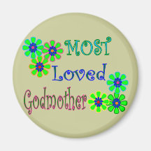 "Most Loved Godmother" Gifts Refrigerator Magnets