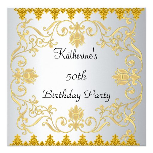 Most Popular Elegant White Gold  Invitation