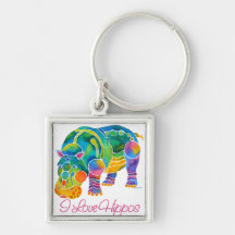 Most Popular I Love HIPPOS Keychains