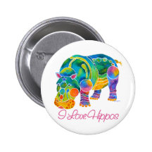 Most Popular I Love HIPPOS Pinback Button