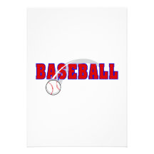 Mot de base-ball et logo de boule invitations personnalisées