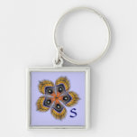 Moth Wing Abstract Monogram Keychain