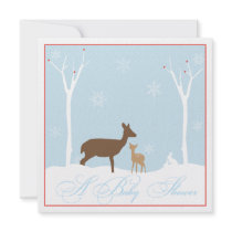 Mother and Baby Deer Baby Shower Invitation