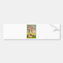 Mother and Baby Giraffes Bumper Sticker