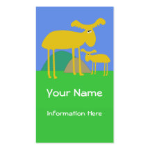 Mother and Baby Golden Deer Cartoon Business Card