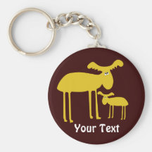 Mother and Baby Golden Deer Cartoon keychain