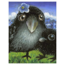 Mother and baby raven