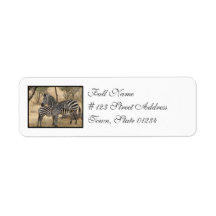 Mother and Baby Zebra  Mailing Labels