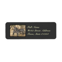 Mother and Baby Zebra  Mailing Labels