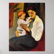 Mother and Child by August Macke Posters