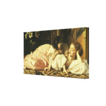 Mother and Child, Leighton, Vintage Victorian Art Stretched Canvas Print